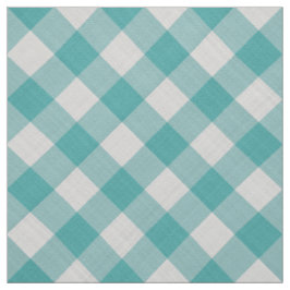 Große Aquamarine Gingham Karo Muster Geometrie Stoff