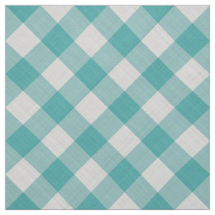 Große Aquamarine Gingham Karo Muster Geometrie Stoff