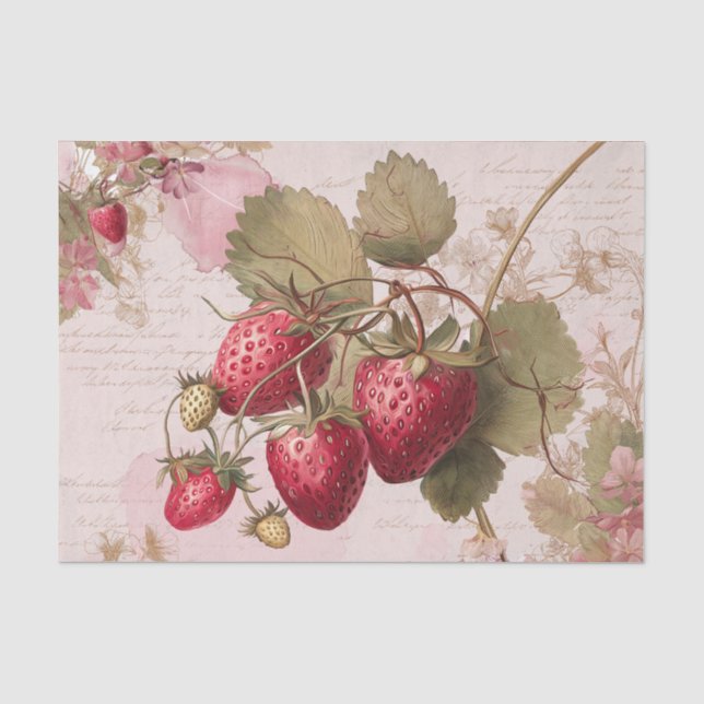Große Aquarell-Erdbeeren Seidenpapier (Vorderseite)
