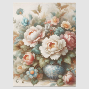 Große Aquarellblume Vintag Inspirierte Decoupage Seidenpapier