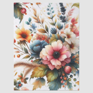 Große Aquarellblume Vintag Inspirierte Decoupage Seidenpapier