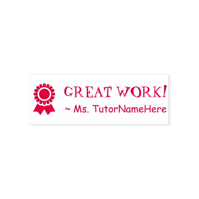 "GROSSE ARBEIT!" Tutor Rubber Briefmarke Permastempel (Design)