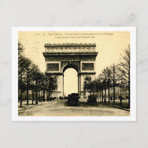 Große Armee Ave. und Triumph Arc Paris 1924 Vintag Postkarte