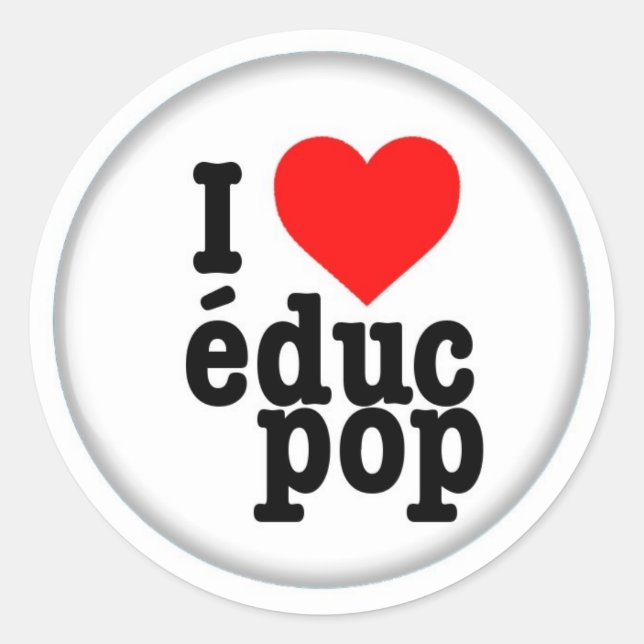 Große Aufkleber / Stickers I love educ pop (Vorderseite)