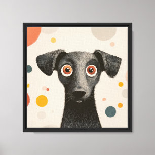 Große Augen Hund – Süßes Whimsical Haustierporträt Leinwanddruck