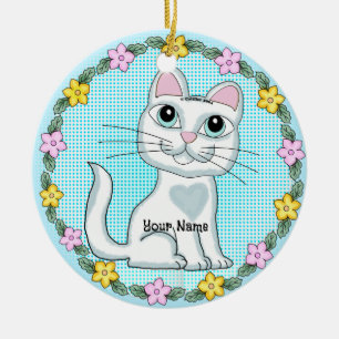 Große Augen Kitten Katze Keramik Ornament