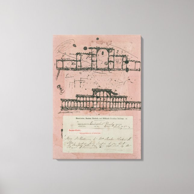 Große Ausstellung, 1851: erste Skizze für das Gebä Leinwanddruck (Vorderseite)