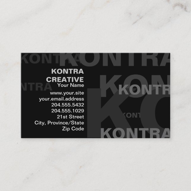 Große auswirkende Text-Visitenkarte Visitenkarte (Vorderseite)