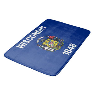 Große Badematte mit der Flagge von Wisconsin, USA