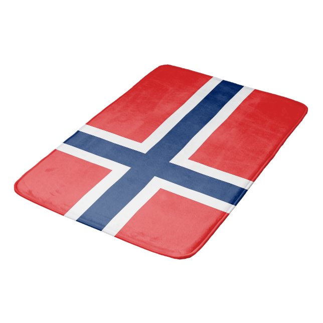Große Badematte mit norwegischer Flagge (Schrägansicht)