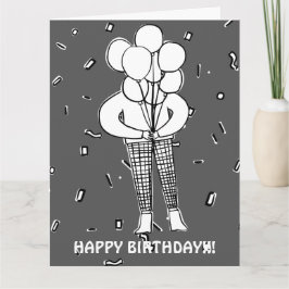 GROSSE BALLOONS UND KONFETTI-KARTE KARTE