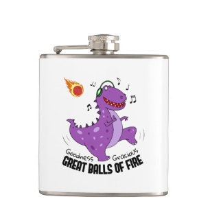 Große Balls von Feuerdinosaurier Meteor Flachmann