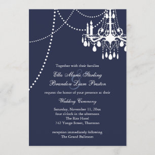 Große Ballsaal Hochzeit Einladung in Blau