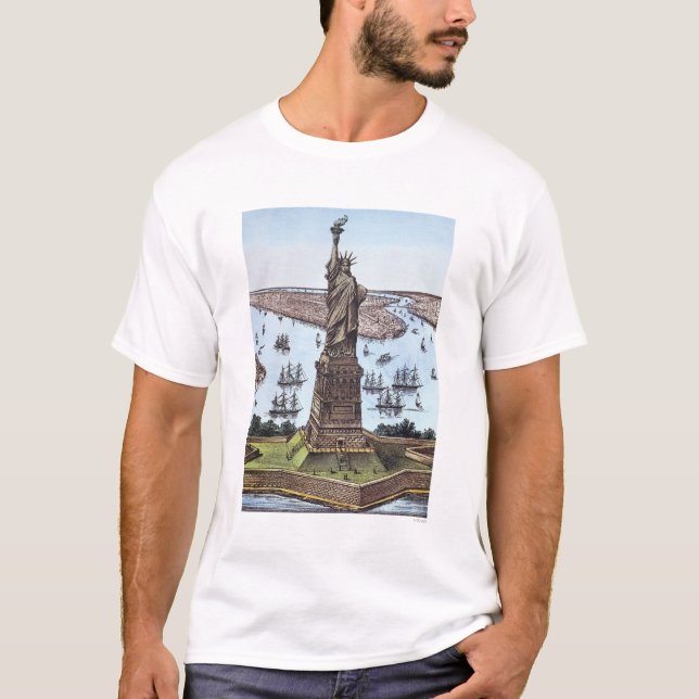 Große Bartholdi Statue T-Shirt (Vorderseite)