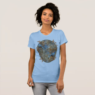 Große Bäume, die Blätter des Herbstes und Blauwild T-Shirt