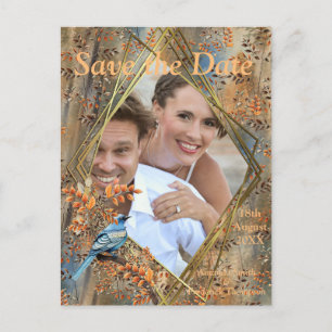 Große Bäume, Herbstblätter & Bluebirds. Ankündigun Ankündigungspostkarte