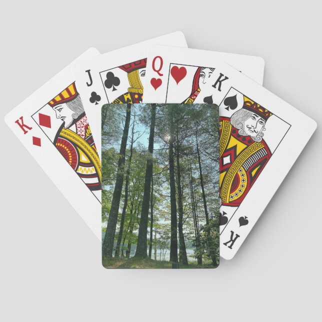 Große Bäume mit Blick auf den Appalachischen See Spielkarten (Rückseite)