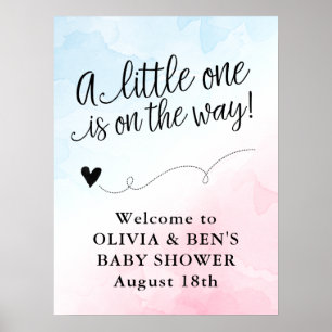 Große Begrüßungsmarke Pink & Blue Baby Dusche Poster