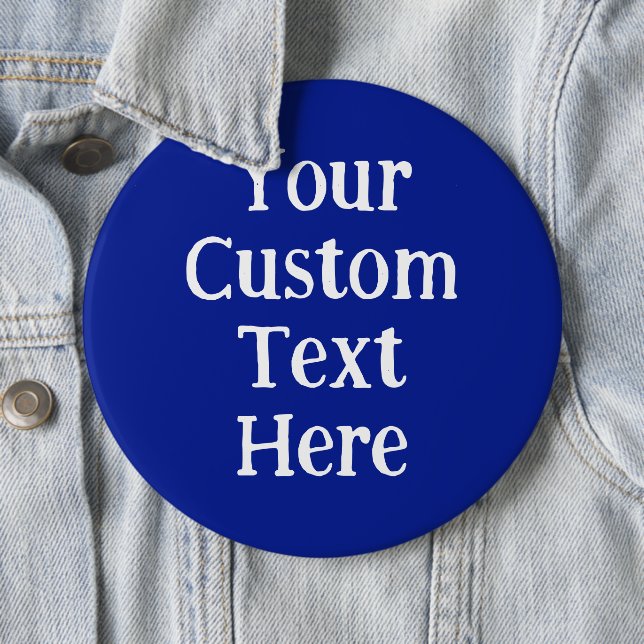 Große benutzerdefinierte Wörter Blue Button-On-Tas Button (Beispiel)