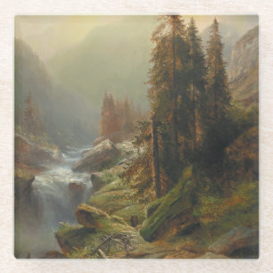 Große Berglandschaft - Albert Zimmermann Glasuntersetzer