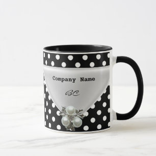 Große Bestelltasse Polka Dot Black Pearl Tasse