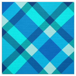 Große Bias Kariert, Cobalt Blue, Aqua und Türkis Stoff