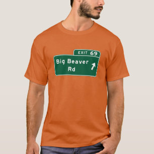 Große Biber-Straße, Verkehrsschild, Michigan, USA T-Shirt
