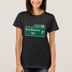 Große Biber-Straße, Verkehrsschild, Michigan, USA T-Shirt