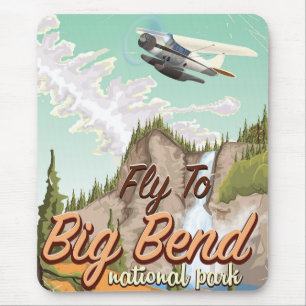 Große Biegung Nationalpark Vintage Reiseplakat Mousepad