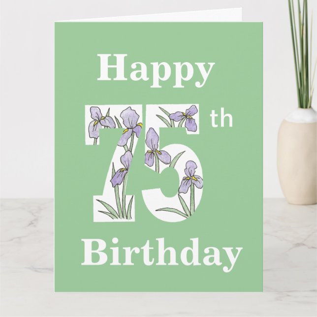 Große Big 75. Geburtstagskarte Karte (Vorderseite)