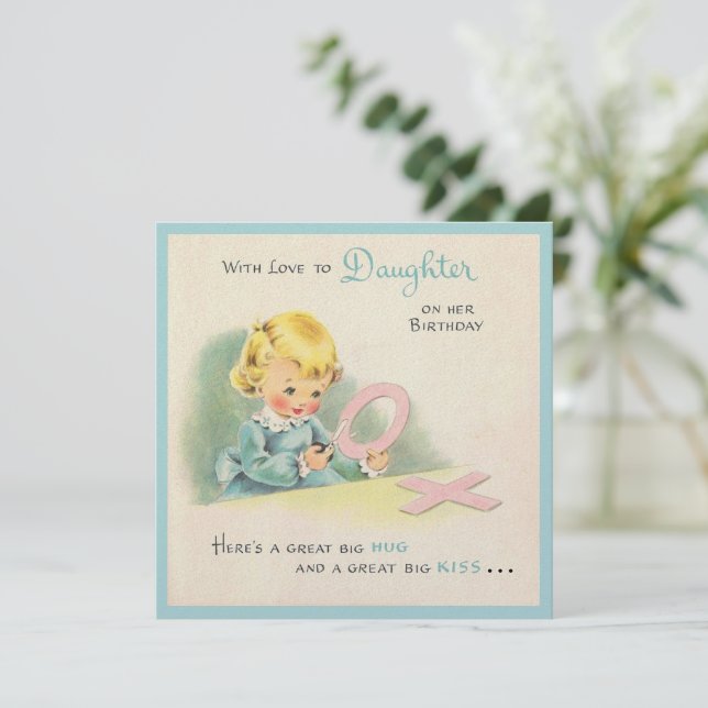 Große Big Hug und Kiss Birthday Card (Stehend Vorderseite)