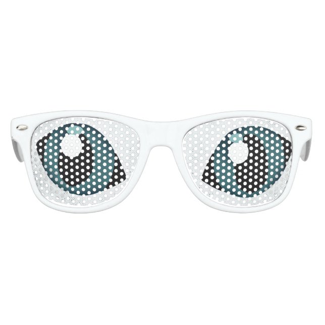 GROSSE BLAUE AUGEN KATZE. EXTRATERRESTRISCHE ALIEN PARTYBRILLE (Vorderseite)