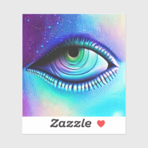 Große blaue Augen spitzartig gruselig Aufkleber