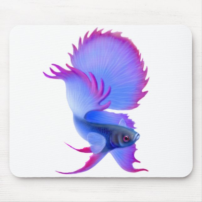 Große blaue Betta Fische Mousepad (Vorne)