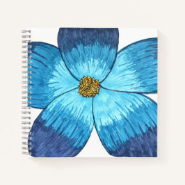 Große blaue Blume Notizbuch