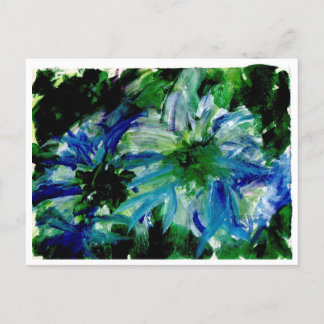 Große blaue Blumen Postkarte
