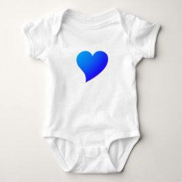 Große blaue Farbtöne Herz, Liebe, Weiß Baby Strampler