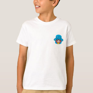Große blaue Hut fröhlicher Junge Kinder T-Shirt