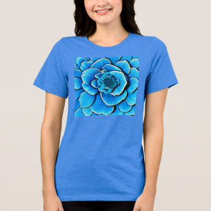 Große Blaue Kamelie Blossom Tri-Blend Shirt