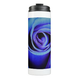 Große blaue Rose Thermosbecher