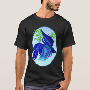Große blaue siamesische kämpfende T-Shirt