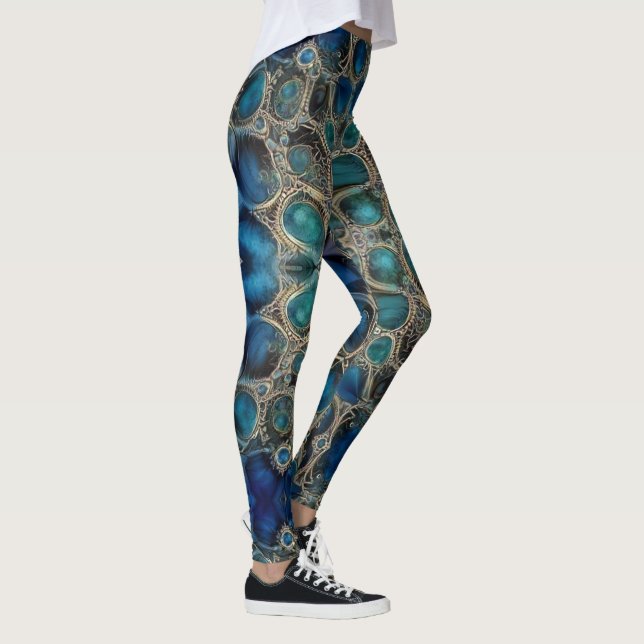Große Blautöne Leggings (Rechts)