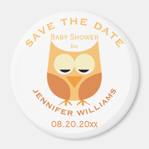 Große Blue Owl Boy Babydusche Save the Date Magnet