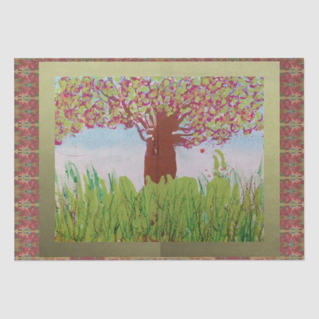 Große blühende Bäume Seidenpapier (Vorderseite)