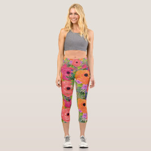 Große Blume Capri Leggings