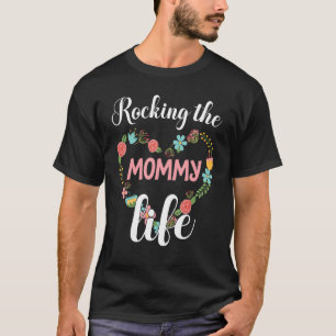Große Blume Herz Rocken der Mommy Happy Mama Son T-Shirt