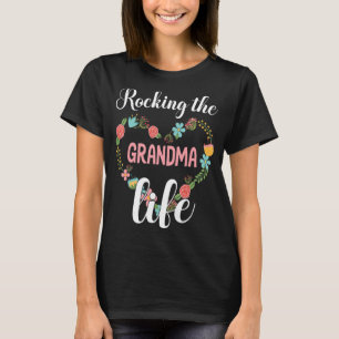 Große Blume hören, die Oma-Happy-Mama so zu rocken T-Shirt