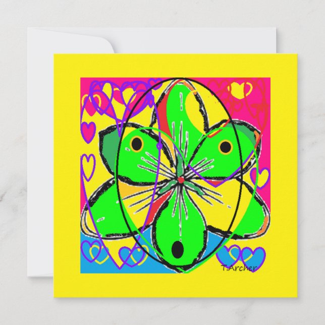 Große Blume signierte originales Kunstdesign sehr  (Vorderseite)