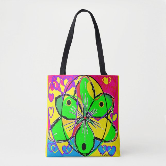 Große Blume signierte originales Kunstdesign sehr  (Vorderseite)