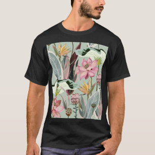 Große Blumen Vintage-Blumenillustration T-Shirt